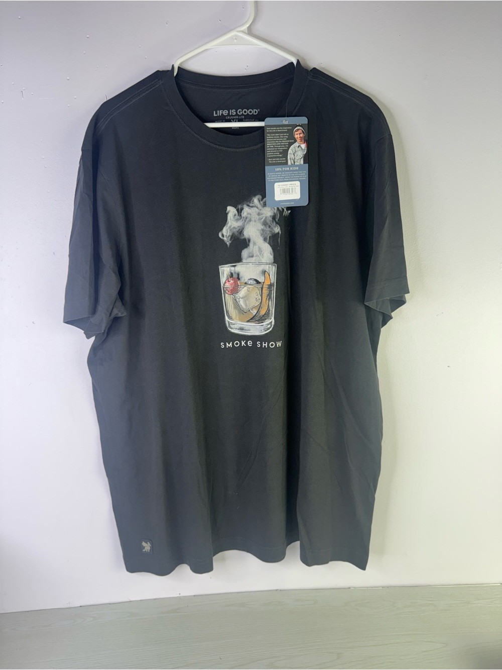 Life is Good Mens XL Smoke Old Fashioned Short Sleeve Tee